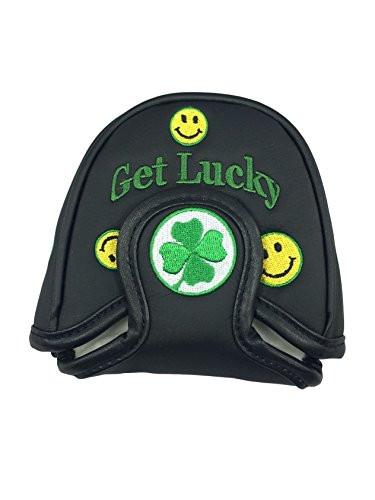 Smile Face Mallet Putter Cover  Black Mallet Replacement Putter Headcover  Compatible Covers for The Odyssey 2Ball  Taylormade Scotty CameronPing and EVNROLL Putters Black
