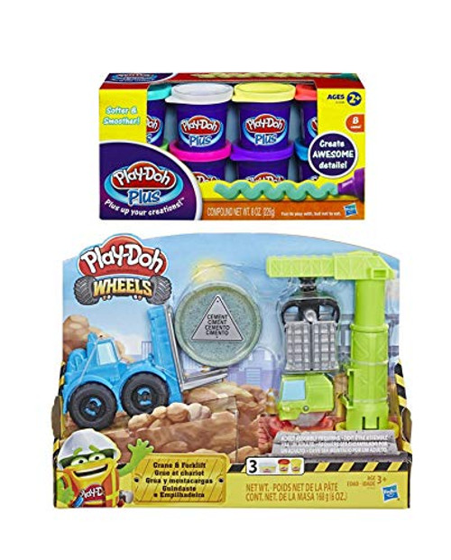 PD Play Doh Wheels Crane and Forklift Construction Trucks Play Set Play Doh Plus Compound PD Play Doh Wheels Crane and Forklift Construction Trucks Play Set Play Doh Plus Compound