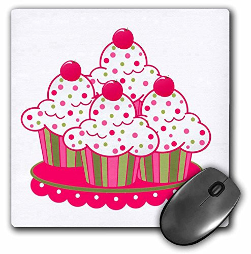 3dRose LLC 8 x 8 x 0 25 Inches Peppermint Cupcakes Mouse Pad mp1518781