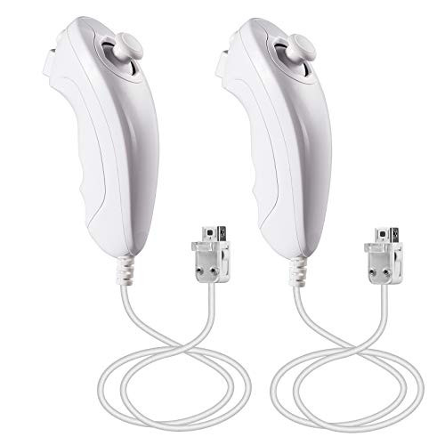 2 Pack Wii Wii U Nunchuck Controllers kiwitatá Nunchuck Remote Controller Joystick for Wii Video Games