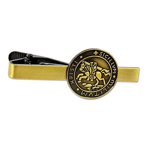 Knights Templar Seal Crusaders Solomon s Temple Masonic Tie Clip Antique Brass2 1/4 Wide Knights Templar Seal Crusaders Solomon s Temple Masonic Tie Clip Antique Brass2 1/4 Wide