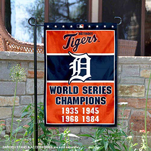WinCraft Detroit Baseball 4Time World Champions Double Sided Garden Flag