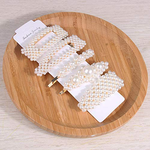 5 Pcs Pearl Hair Clips Large Hair Clips Pins Barrette Ties Hair for Women Girls Elegant Handmade Fashion Hair Accessories Pearl Hair Clips for Party Wedding Daily 5 Pcs Pearl Hair Clips Large Hair Clips Pins Barrette Ties Hair for Women Girls Elegant Handmade Fashion Hair Accessories Pearl Hair Clips for Party Wedding Daily