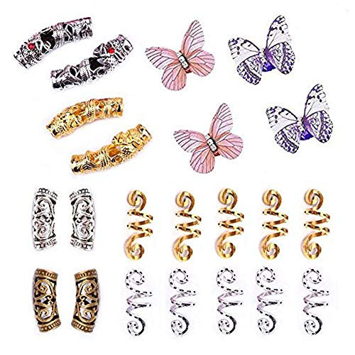 Dsoar Hair Tube Beads Spiral Hair Coils and Butterfly Cuff Beads For Dreadlocks  Braids22 Pcs Hair Jewelry For Braiding Hair DecorationDreadlock Accessories With Storage Box Dsoar Hair Tube Beads Spiral Hair Coils and Butterfly Cuff Beads For Dreadlocks  Braids22 Pcs Hair Jewelry For Braiding Hair DecorationDreadlock Accessories With Storage Box