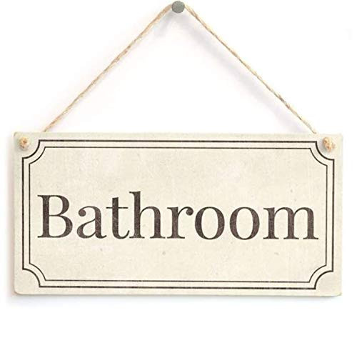 LWF Wooden Hanging Sign Bathroom Beautiful Handmade Sign Vintage Style Bathroom Door Sign