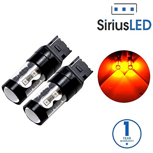SiriusLED Extremely Bright 50W 7440 7441 992 T20 LED Bulbs with Projector for Turn Signals Reverse Backup Brake Tail Lights Amber Yellow