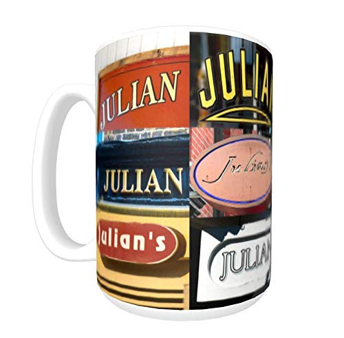 JULIAN Coffee Mug/Cup using photos of real name signs  personalized