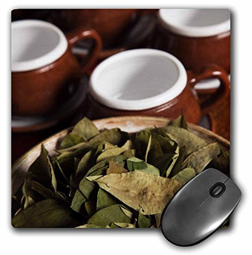 3dRose LLC 8 x 8 x 0 25 Inches Mouse Pad Peru Cuzco Coca Leaves and Tea Cups Jaynes Gallery mp869651