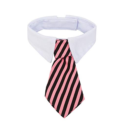 ZTON Pet Bowtie Handcrafted Adjustable Formal Collar Neck Tie for Dogs  Cats L Black Stripe