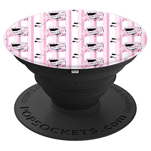 Pink Coffee Cups Good Morning Coral PopSockets Grip and Stand for Phones and Tablets