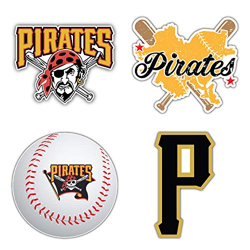 Pirates Baseball  Pittsburgh Set of 4 Decal 5  Longer Side