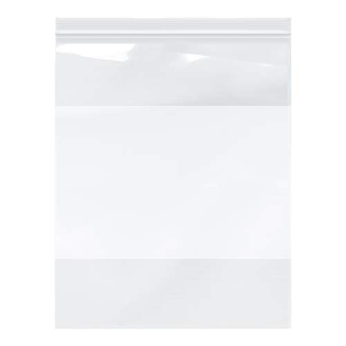 Plymor Heavy Duty Plastic Reclosable Zipper Bags w/White Block 4 Mil 12  x 15  Pack of 100