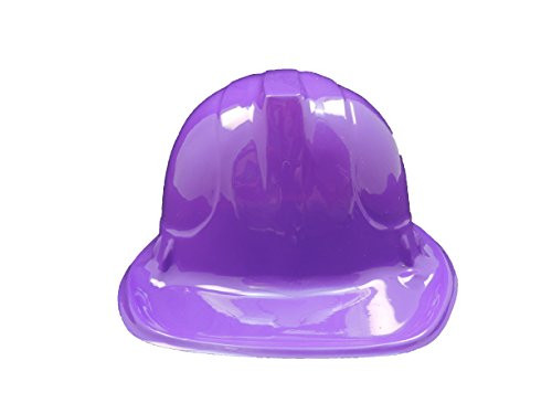 PURPLE Kid's Plastic Miner Construction Hard Hats Set Of 12