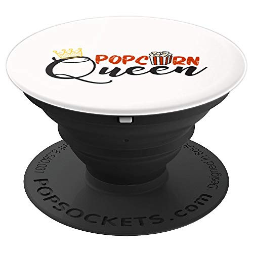 Popcorn queen funny popcorn movie theater family movie night PopSockets Grip and Stand for Phones and Tablets Popcorn queen funny popcorn movie theater family movie night PopSockets Grip and Stand for Phones and Tablets