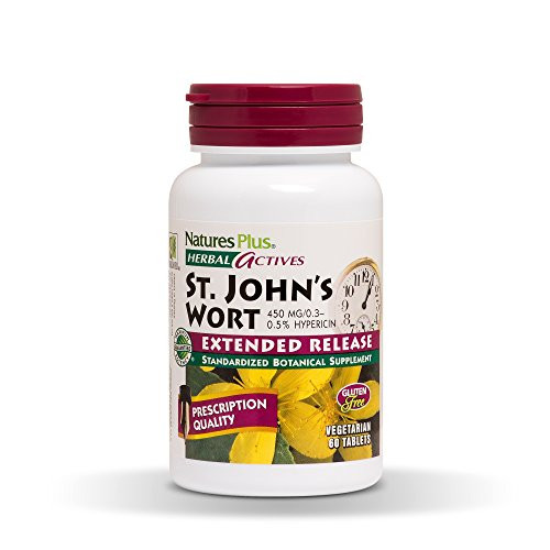 NaturesPlus Herbal Actives St John s Wort Extended Release 450 mg 60 Vegan Tablets Natural Mood Enhancer Supplement Vegetarian GlutenFree 60 Servings NaturesPlus Herbal Actives St John s Wort Extended Release 450 mg 60 Vegan Tablets Natural Mood Enhancer Supplement Vegetarian GlutenFree 60 Servings