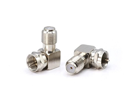 THE CIMPLE CO Coaxial Cable Right Angle Connector for Tight Corners and Flat Panel TV Mounting  90 Degree F Type Adapter for Coax Cable and Wall Plates (25 Pack)