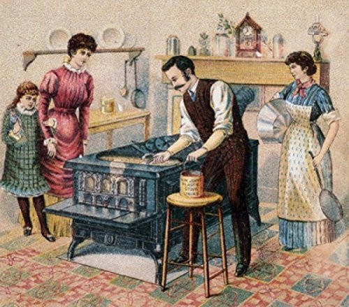 Posterazzi Family in Kitchen Nostalgia Cards Poster Print 18 x 24