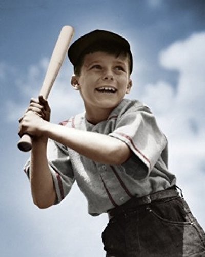 Posterazzi Low Angle View of boy Swinging Baseball bat Poster Print 18 x 24 Varies