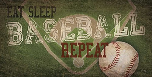 Posterazzi PDXMA2125ASMALL Eat Sleep Baseball Repeat Photo Print 24 x 12 Multi