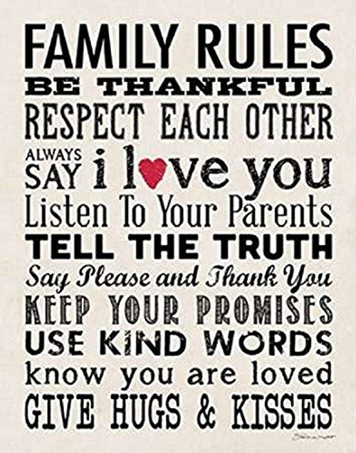 Posterazzi PDXSM1510061LARGE Family Rules Poster Print by Stephanie Marrott 22 x 28