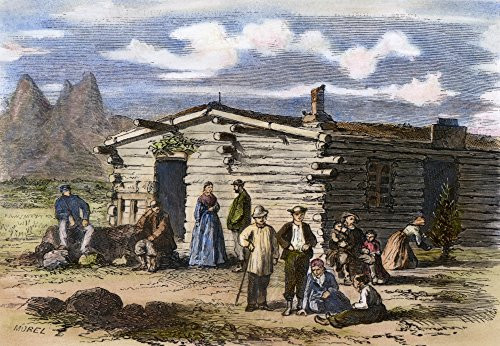 Posterazzi Poster Print Collection Na Mormon Family Near Salt Lake City  Wood Engraving French 1871 18 x 24 Multicolored