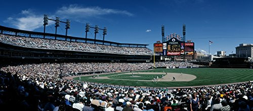 Posterazzi Poster Print Collection People Watching Baseball Match at Comerica Park Detroit Michigan USA Panoramic Images 30 x 14 Multicolored