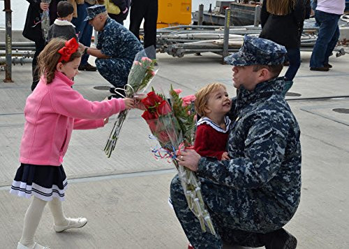Posterazzi Poster Print Collection US Navy Sailors are Greeted by Their Families During Homecoming Stocktrek Images 17 x 11 Multicolored