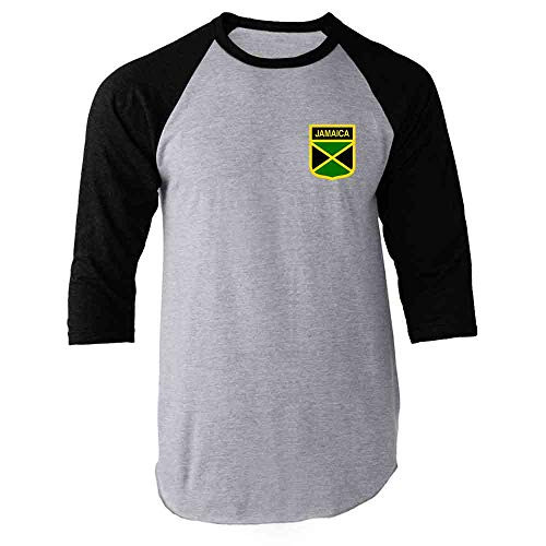 Jamaica Soccer Retro National Team Costume Black XL Raglan Baseball Tee Shirt