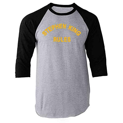 Stephen King Rules Horror Movie Funny Costume Black XL Raglan Baseball Tee Shirt