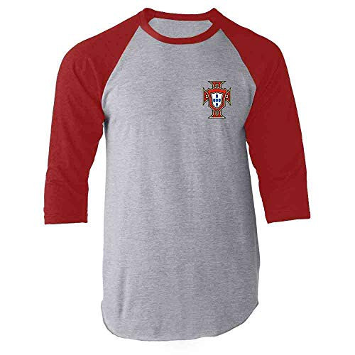 Portugal Soccer Retro National Team Football Red 3XL Raglan Baseball Tee Shirt