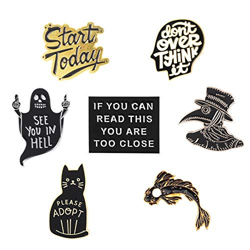 BOLLH  7 Vintage Enamel Pin for BackpacksCute Hard Enamel PinFunny Enamel Pin Set for Backpacks Bags Jackets Hat