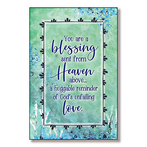 Blessing from Heaven Wood Plaque with Inspiring Quotes 6 x9   Classic Vertical Frame Wall  Tabletop Decoration  Easel  Hanging Hook  Sent from Heaven Abovea Reminder of God s unfailing Love