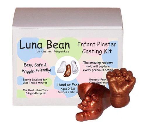 Luna Bean Infant Plaster Statue Casting Keepsake Kit  Cast Baby Hand  Foot 09M Bronze