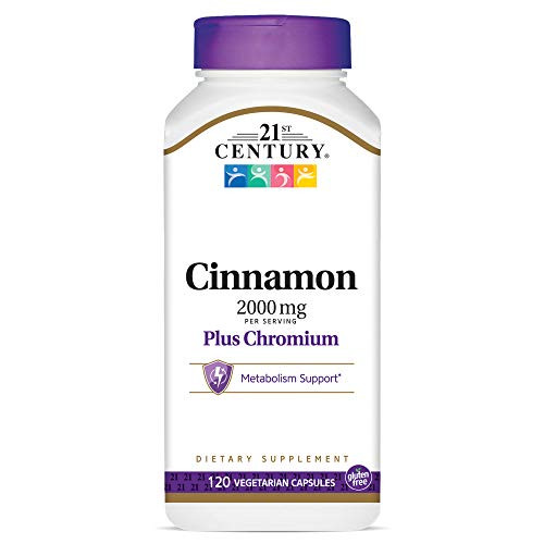 21st Century Cinnamon 2000 mg Per Serving Plus Chromium Vegetarian Capsules 120 count 21st Century Cinnamon 2000 mg Per Serving Plus Chromium Vegetarian Capsules 120 count