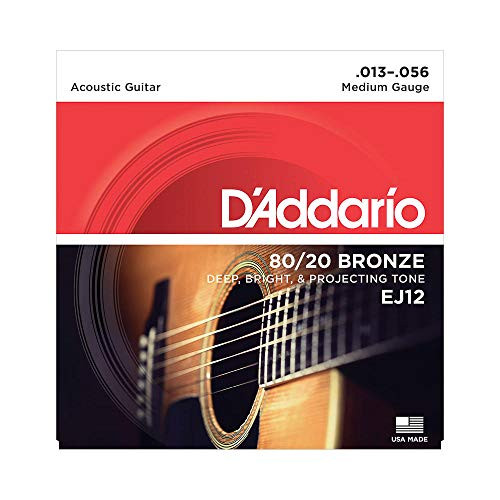 D Addario EJ12 80/20 Bronze Acoustic Guitar Strings Medium 1356