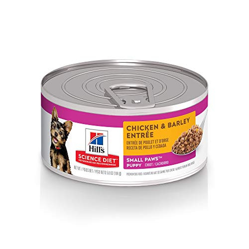 Hill s Science Diet Canned Wet Dog Food Puppy Small Paws for Small Breeds Chicken  Barley Recipe 5 8 oz 24 Pack