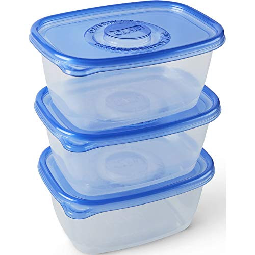 Glad Food Storage Containers  Deep Dish Container  64 Ounce  3 Containers