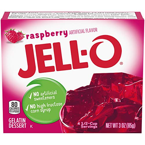 JellO Raspberry Gelatin Mix 3 oz Boxes Pack of 6
