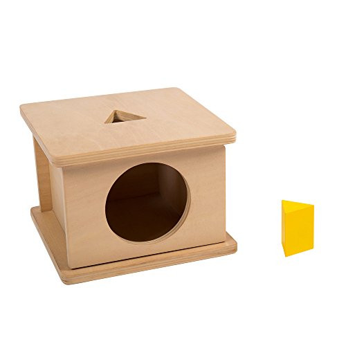 LEADER JOY Montessori Materials Object Permanence Box for Toddlers (Imbucare Box w/ Triangle Prism)