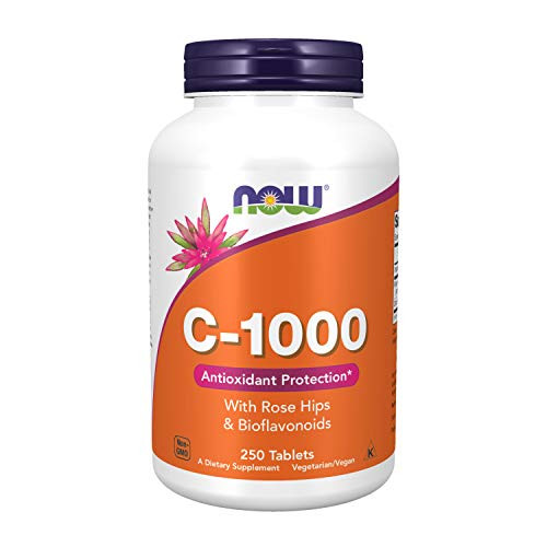 NOW Supplements Vitamin C1000 with Rose Hips  Bioflavonoids Antioxidant Protection* 250 Tablets