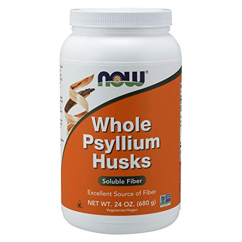 NOW Supplements Whole Psyllium Husks NonGMO Project Verified Soluble Fiber 24Ounce