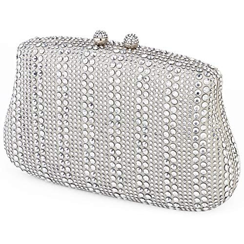 Rhinestone Clutch Purse Evening Bags For Women  Crystal Party Bridal Clutch Wedding Purses Cocktail Handbag in Silver