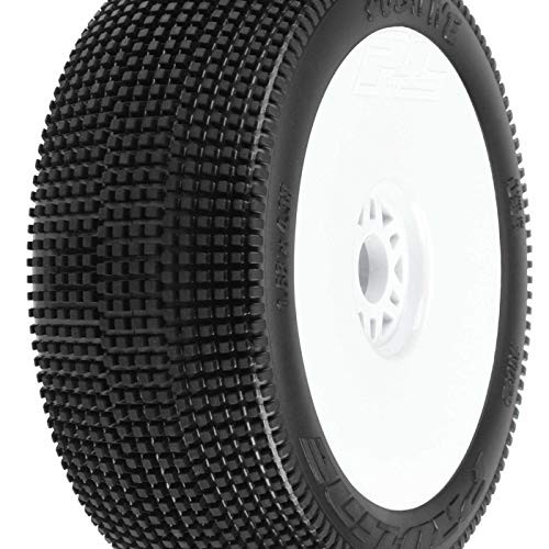 Proline 9052233 Fugitive S3 Soft OffRoad 1 8 Buggy Tires Mounted On V2 White Wheels for Front Or Rear 2Piece