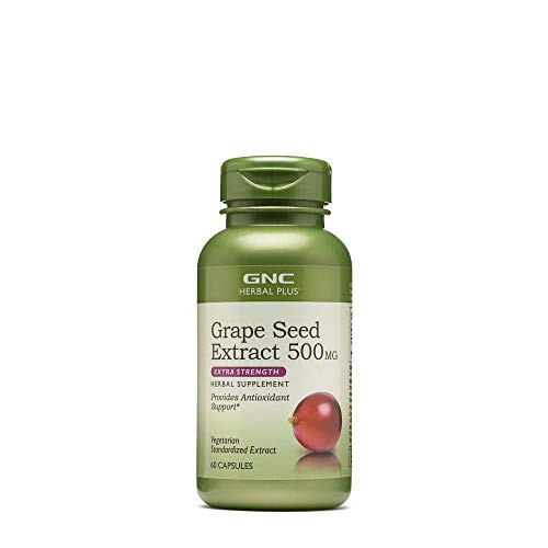 GNC Herbal Plus Grape Seed Extract 500mg  Extra Strength 60 Capsules Provides Antioxidant Support