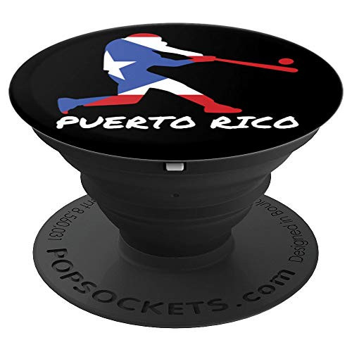 Proud Puerto Rican Baseball Player Puerto Rico Flag PR Gift PopSockets Grip and Stand for Phones and Tablets