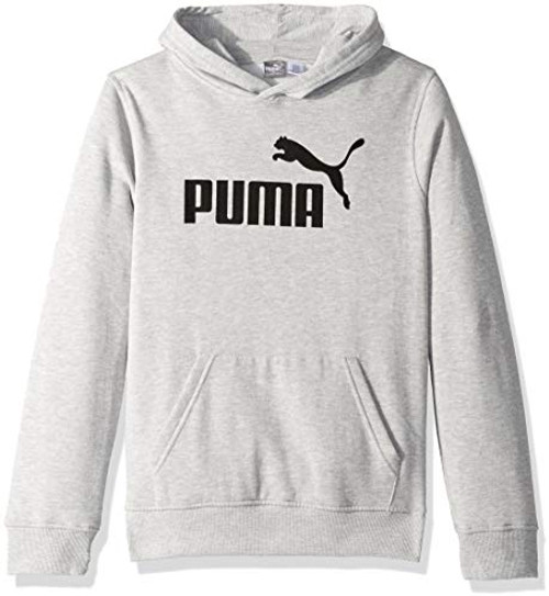 PUMA Boys  Little Fleece Logo Hoodie Light Heather Gray 7