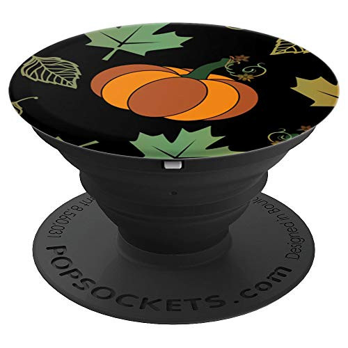 Pumpkin and falling leaves in fall PopSockets Grip and Stand for Phones and Tablets