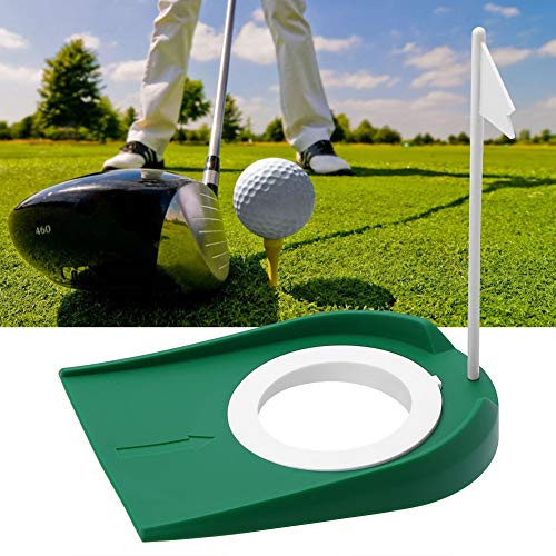 Putting CupIndoor Outdoor Plastic Golf Putting Cup and Practice Aids with Adjustable Hole White Flag
