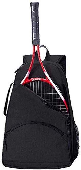 QCWN Tennis Racket Bag Large Capacity Tennis Backpack for Men Women Tennis  Racquet Sports Bag for Pickleball Tennis Racket Ball Squash Badminton Black