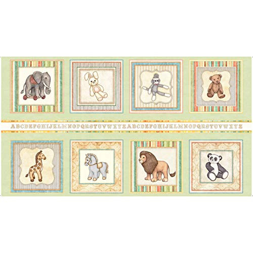 QT Quilt Fabrics Digital Toyland Toy Patch 24in Panel Light Green